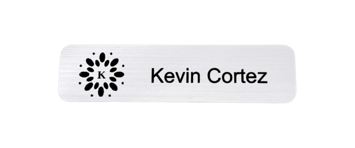 Acrylic Name Tag Small (1 Line) · Satin Brush Silver