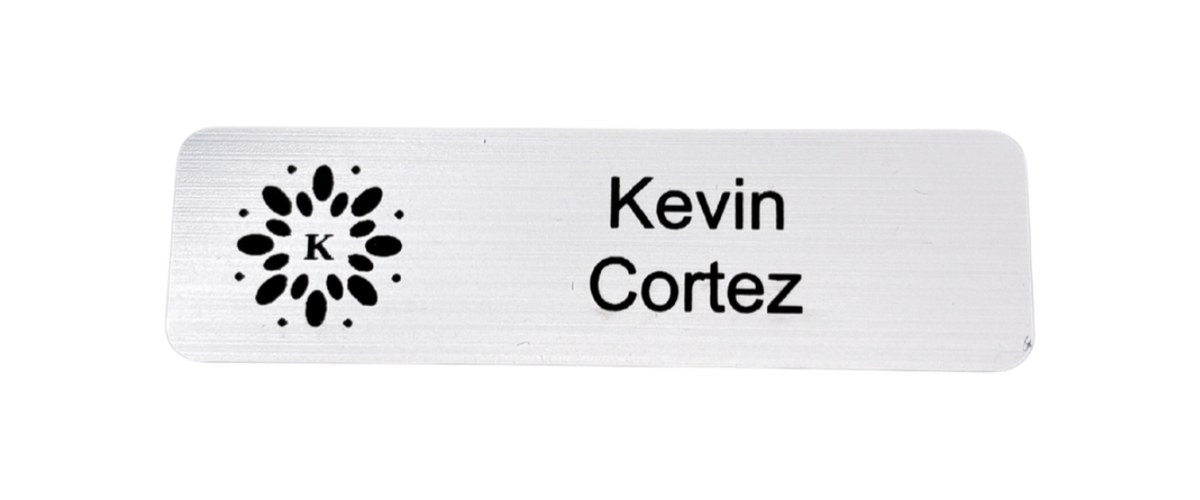 Acrylic Name Tag Medium (2 Lines) · Satin Brush Silver