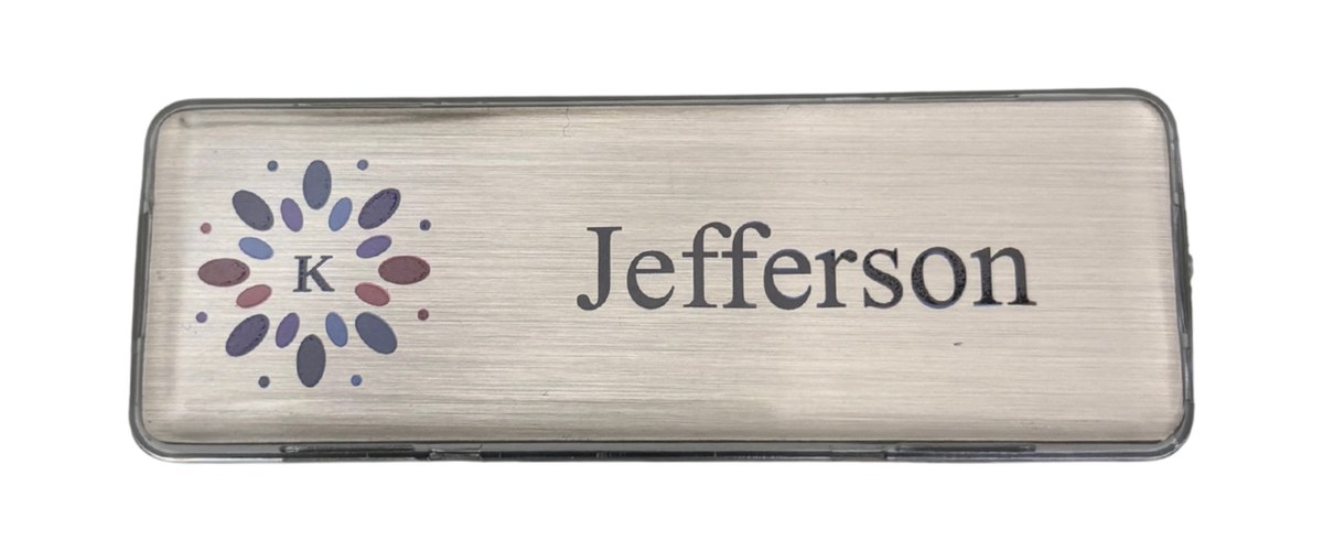 Metal Name Tag Large (1 Line) · Satin Brush Silver